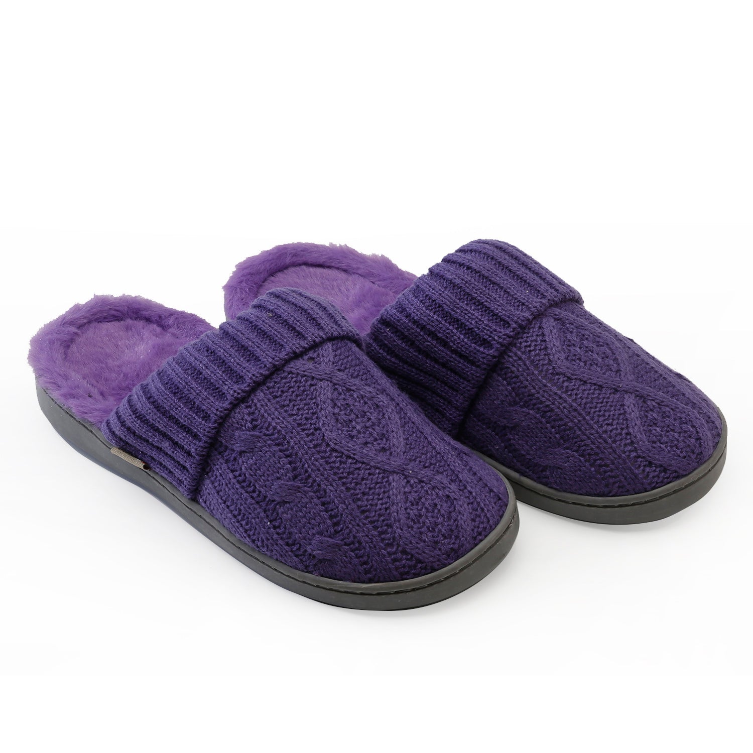 Pantufla Lana y Polar Interior Morado - D'Taty Chile