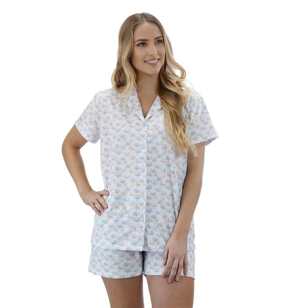 Pijama Abotonado Flores Polycotton Estampado varios colores - D'Taty Chile