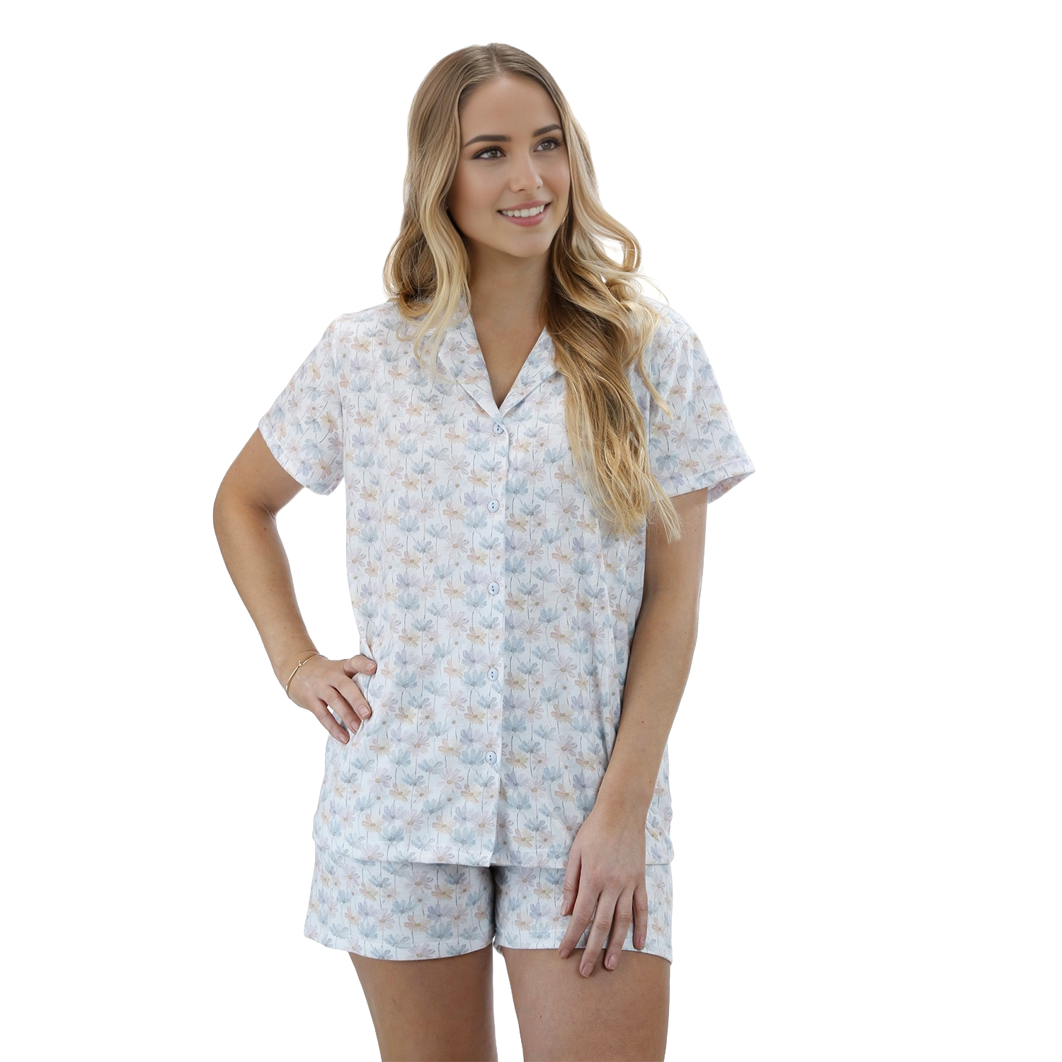 Pijama Abotonado Flores Polycotton Estampado varios colores - D'Taty Chile
