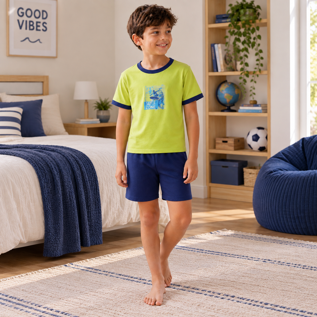 Pijama Niño Surf Gamuza Polycotton Estampado