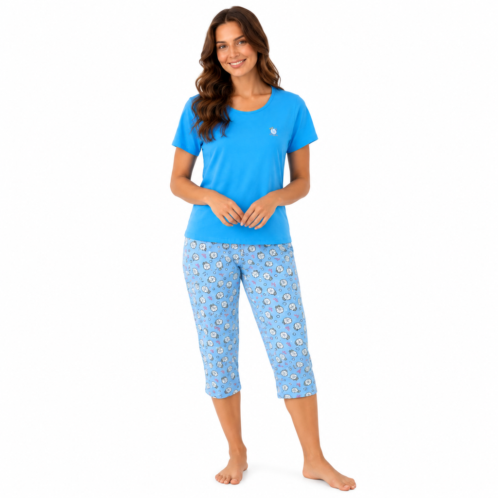 Pijama Pescador Reloj Estampado Gamuza Polycotton