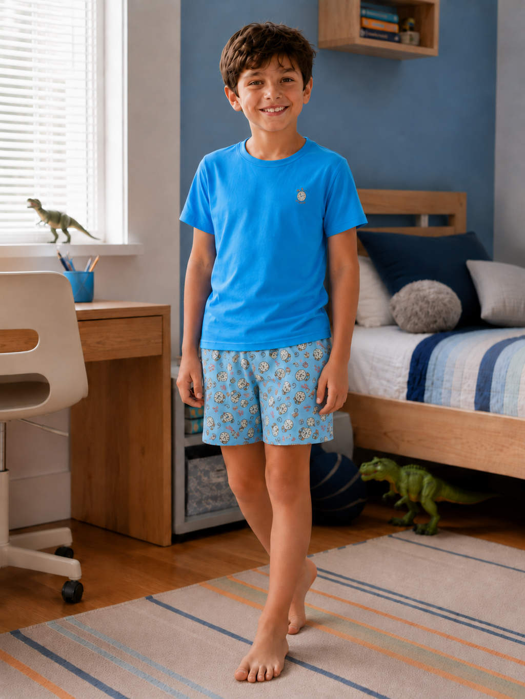 Pijama Niño Reloj Gamuza Polycotton