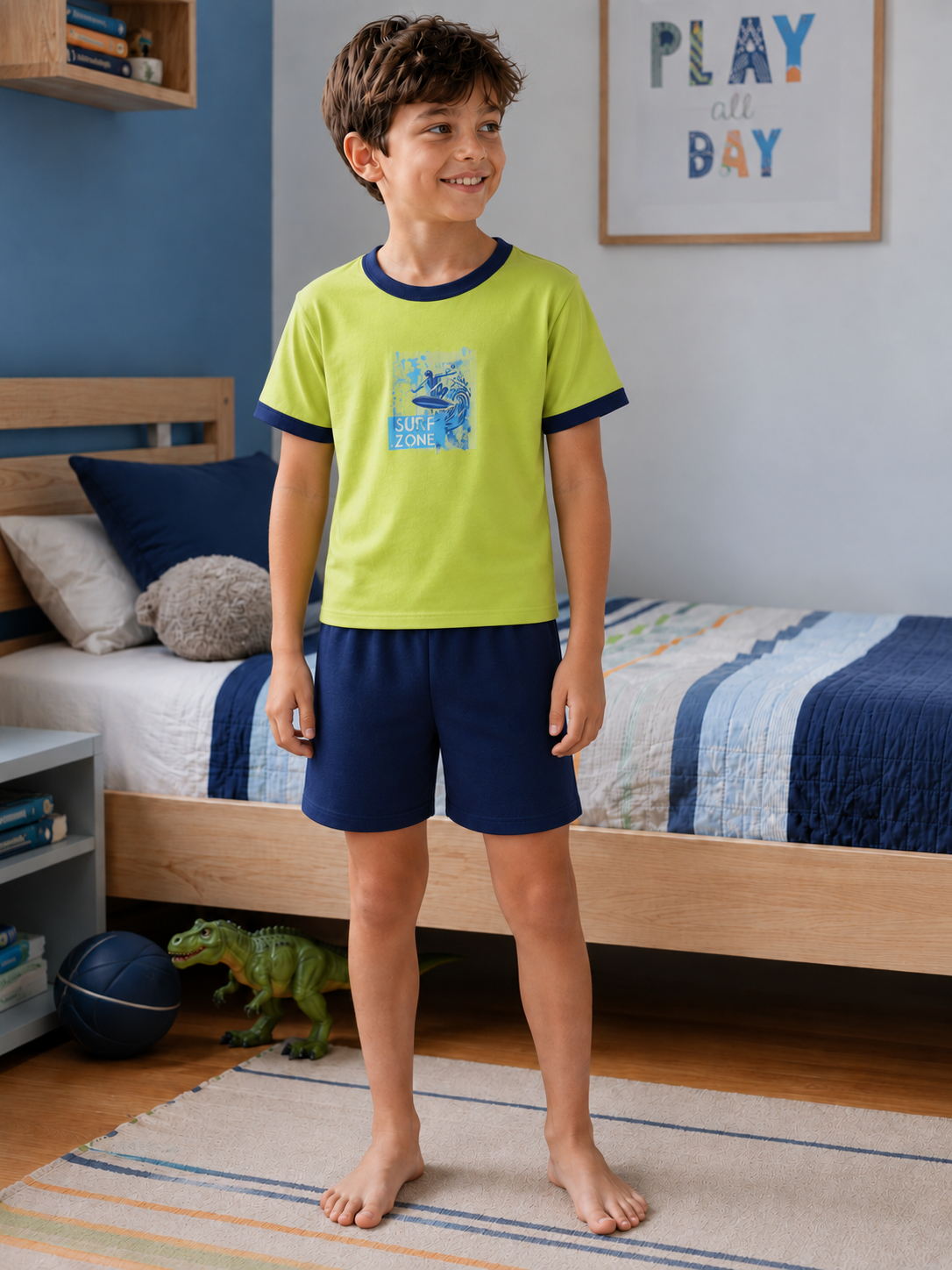 Pijama Niño Surf Gamuza Polycotton Estampado