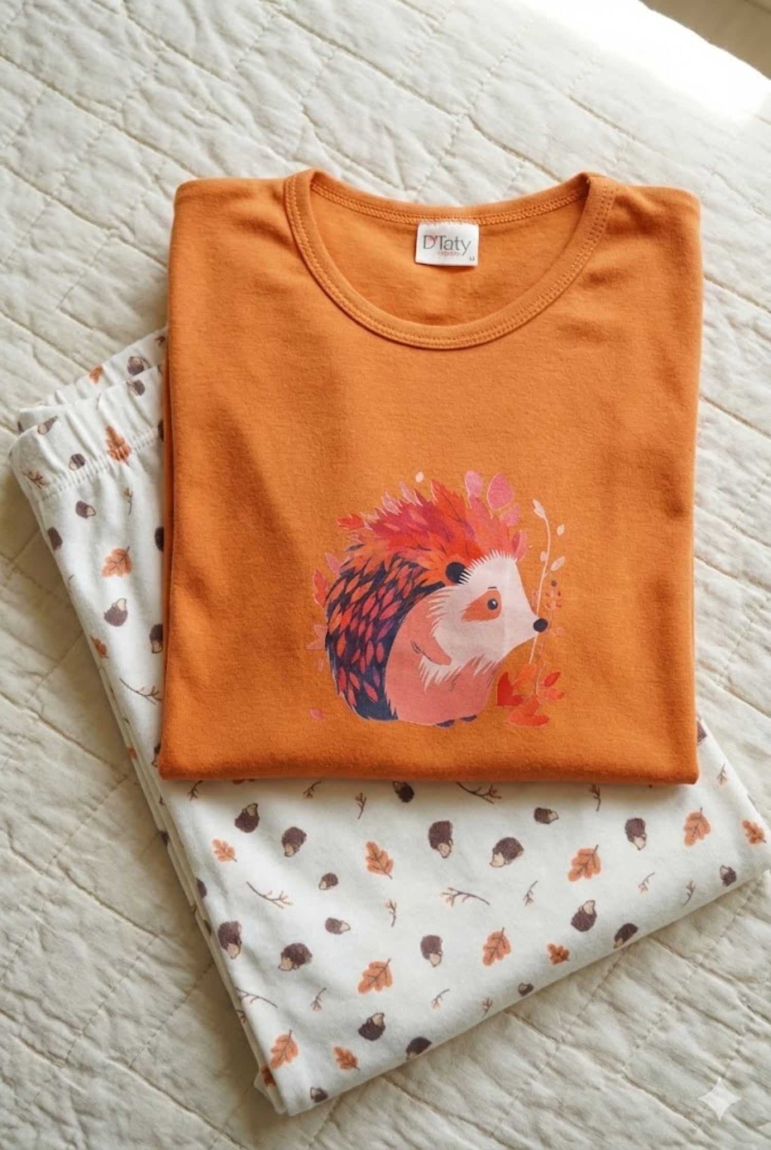 Pijama Puercoespín Estampado Gamuza Polycotton Terracota vista 5 - D'Taty Chile
