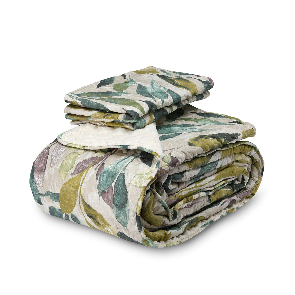 Quilt Sherpa Leaf 2.5 Plazas King Estampado vista 2 - D'Taty Chile