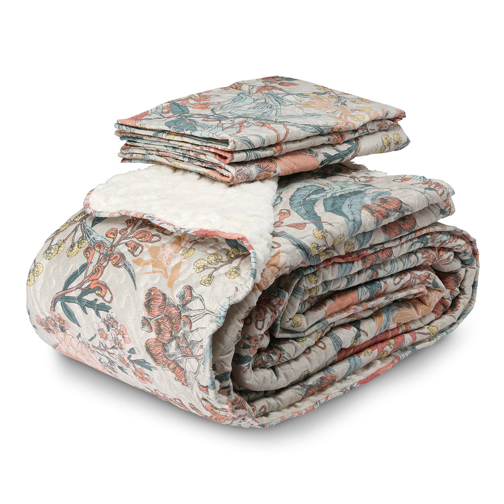 Quilt Sherpa Protea 2 Plazas Queen Estampado vista 2 - D'Taty Chile