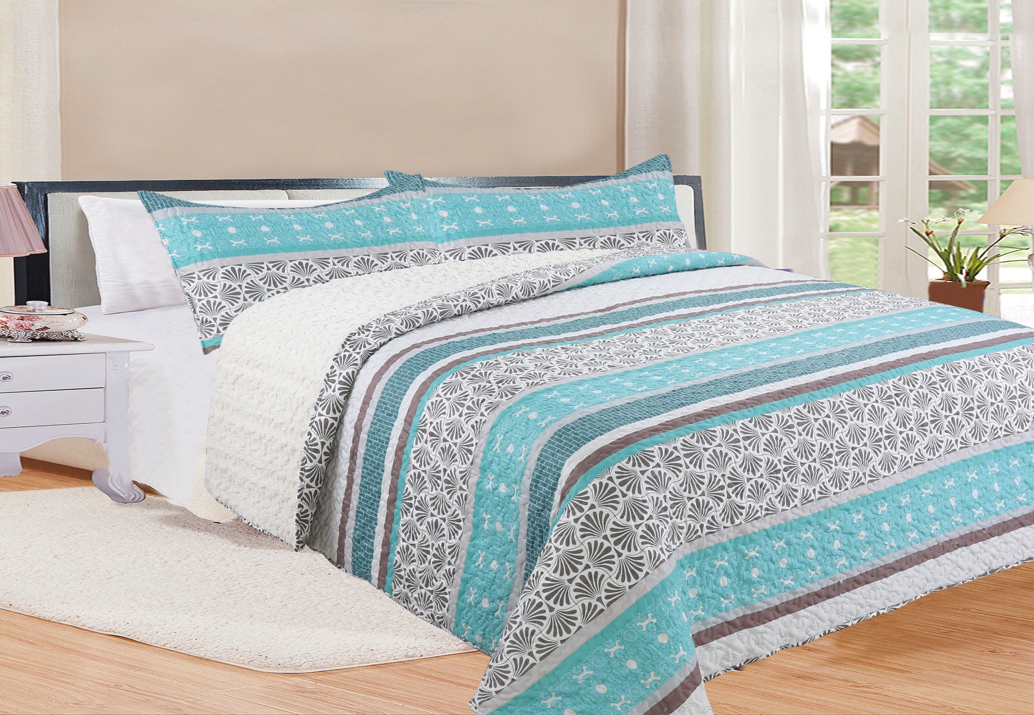 Quilt Sherpa Lineal 2.5 Plazas King