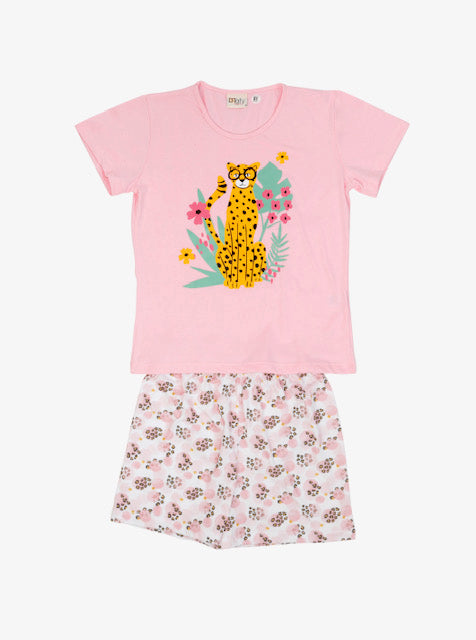 Pijama Niña Leopardo Polycotton Estampado varios colores - D'Taty Chile