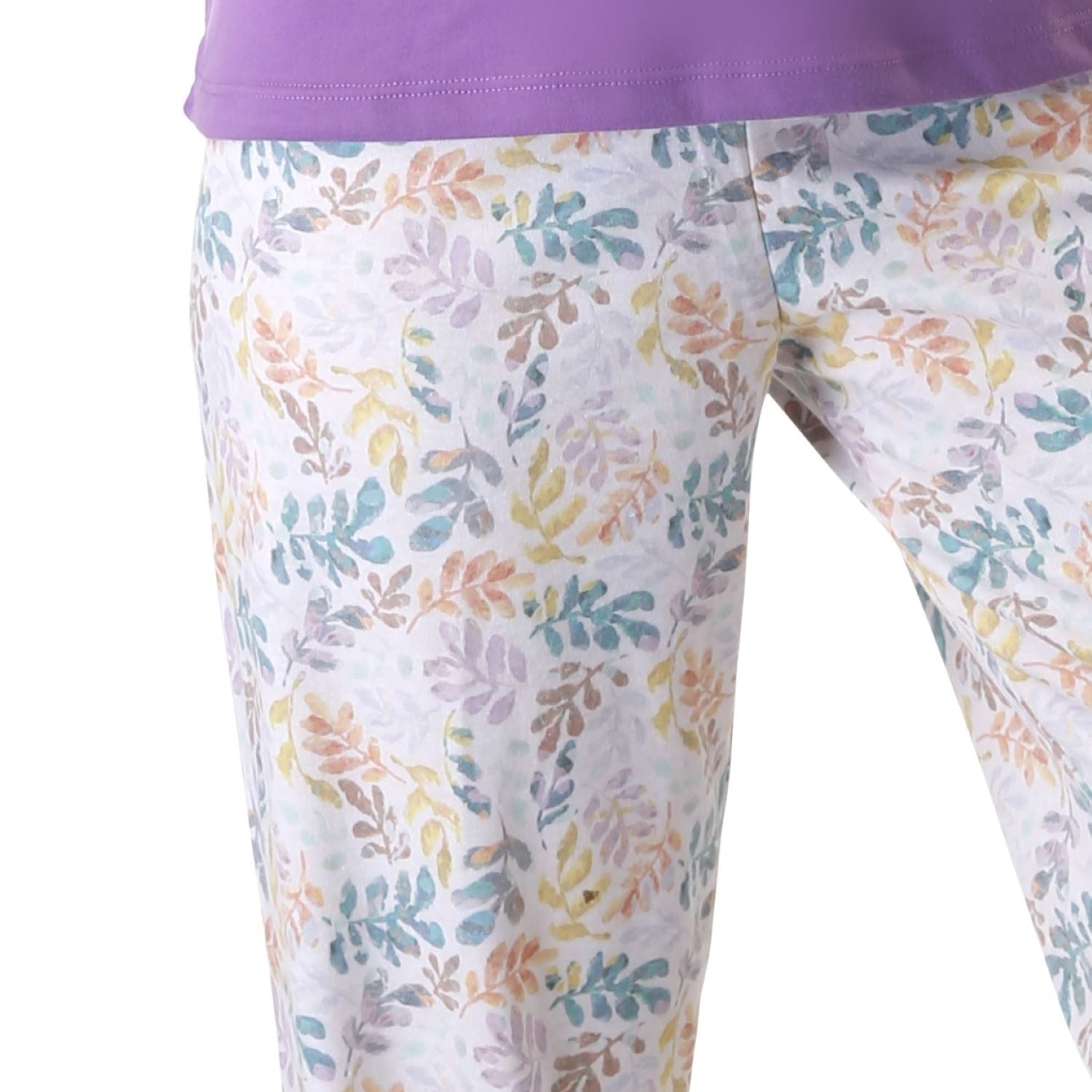 Pijama Clásico Hojas Bordado Gamuza Polycotton imagen 3 - D'Taty Chile