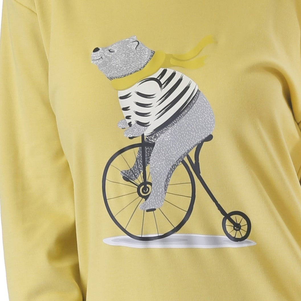 Pijama Oso Bicicleta Estampado Gamuza Polycotton imagen 2 - D'Taty Chile
