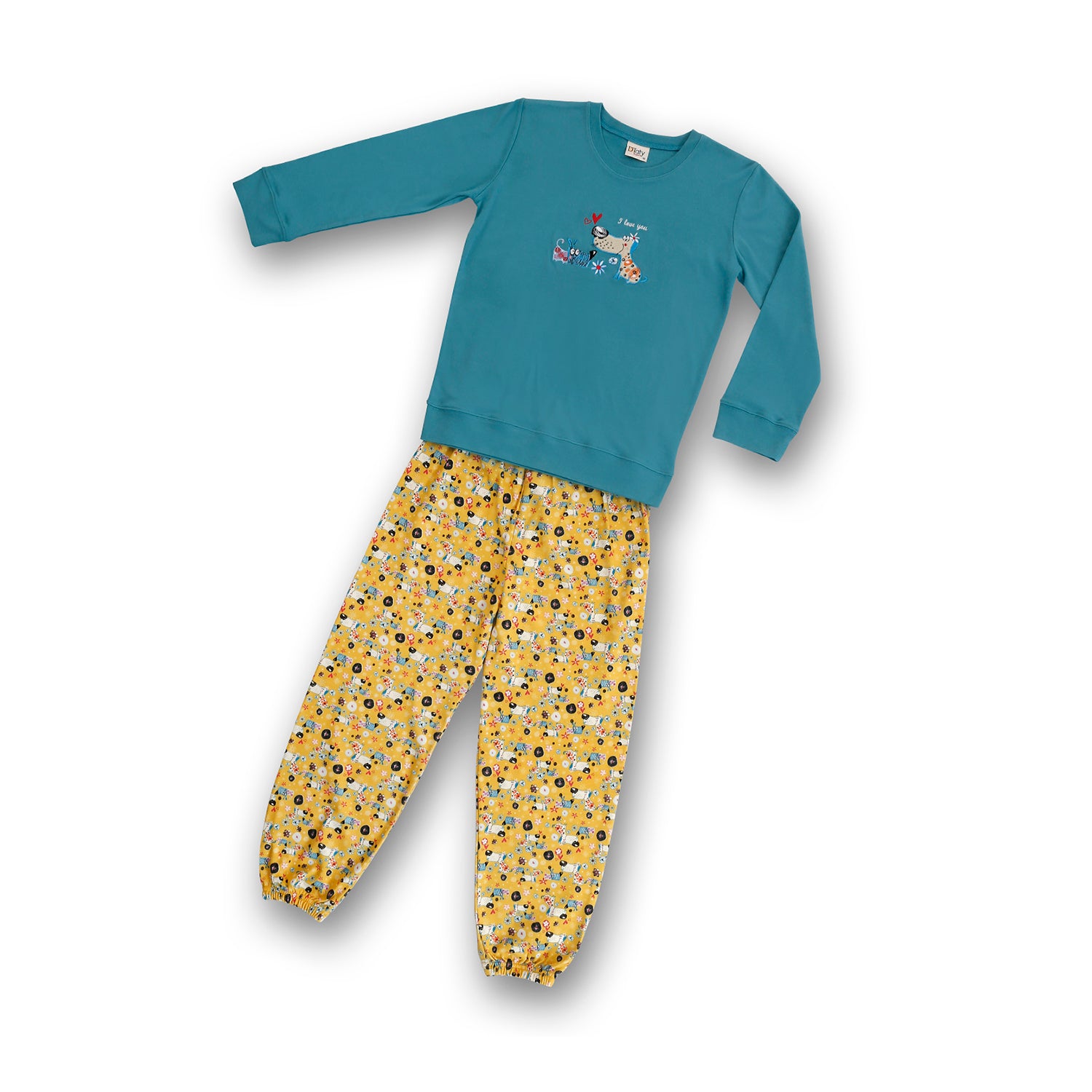 Pijama Niña Dog Bordado Gamuza Polycotton varios colores - D'Taty Chile