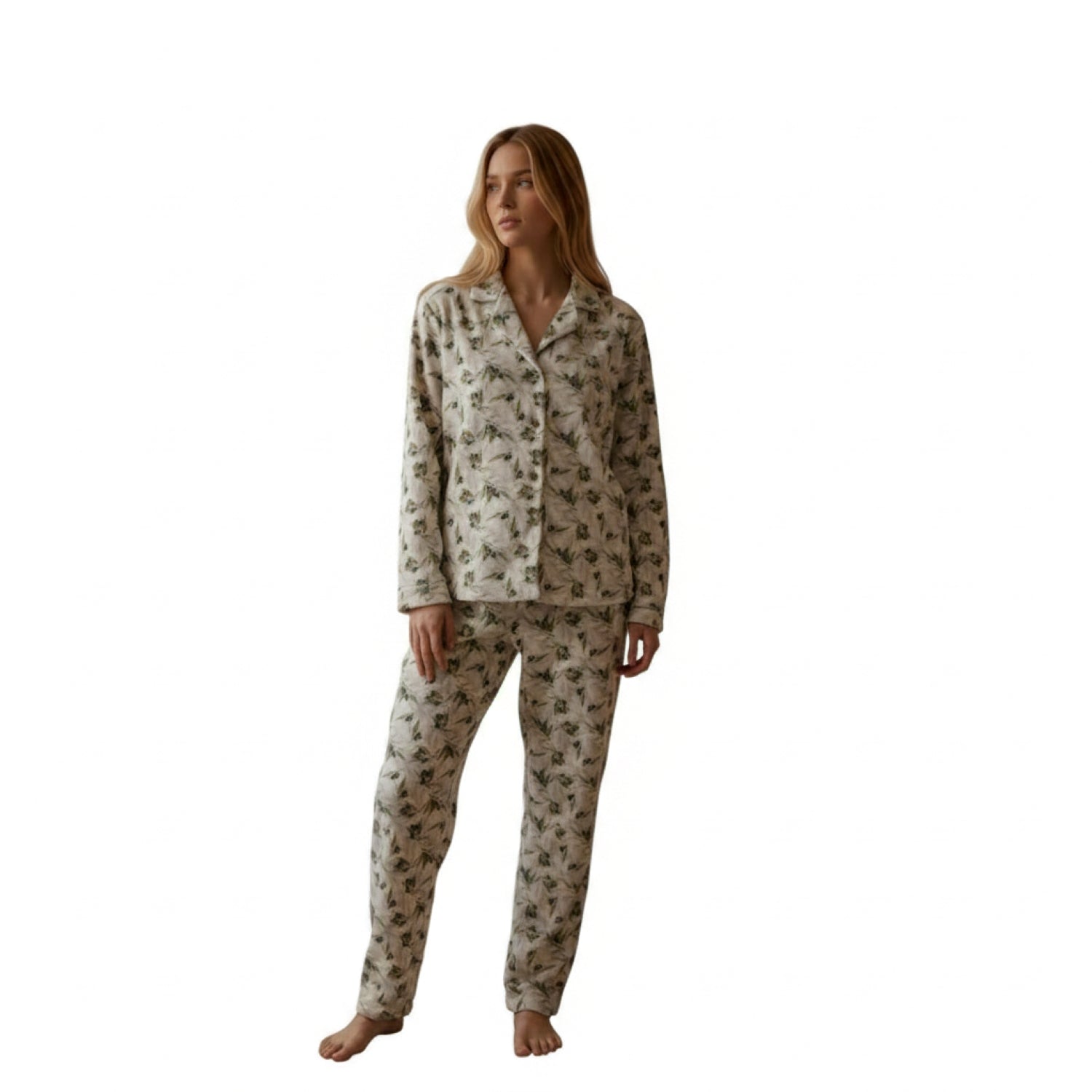 Pijama Olive Abotonado Micropolar Estampado vista 4 - D'Taty Chile