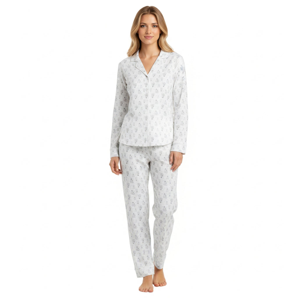 Pijama Pingüino Abotonado Gamuza Polycotton Crudo vista 6 - D'Taty Chile