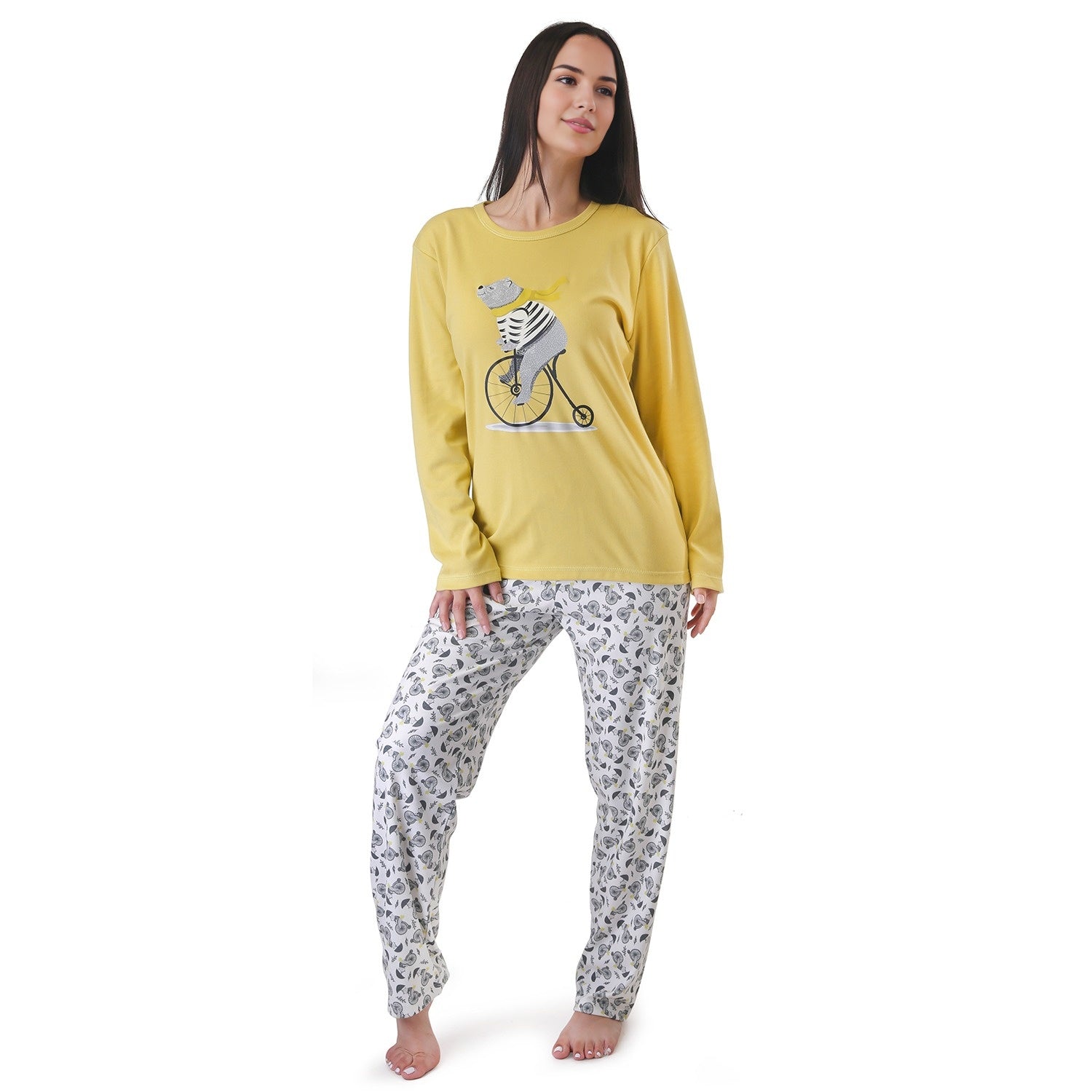Pijama Oso Bicicleta Estampado Gamuza Polycotton varios colores - D'Taty Chile
