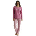 Pijama Corazón Escocés Estampado Gamuza Polycotton Malva vista 3 - D'Taty Chile