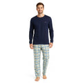 Pijama Hombre Clásico Estampado Gamuza Polycotton Azul Azul vista 4 - D'Taty Chile