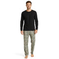 Pijama Hombre Clásico Estampado Gamuza Polycotton Negro Negro vista 3 - D'Taty Chile