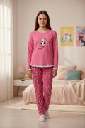 Pijama Niña Cow Bordado Gamuza Polycotton Rosa vista 2 - D'Taty Chile