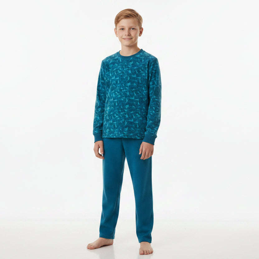 Pijama Niño Polar Estampado Azulino vista 2 - D'Taty Chile
