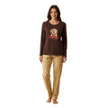 Pijama Perro Estampado Gamuza Polycotton Café vista 4 - D'Taty Chile