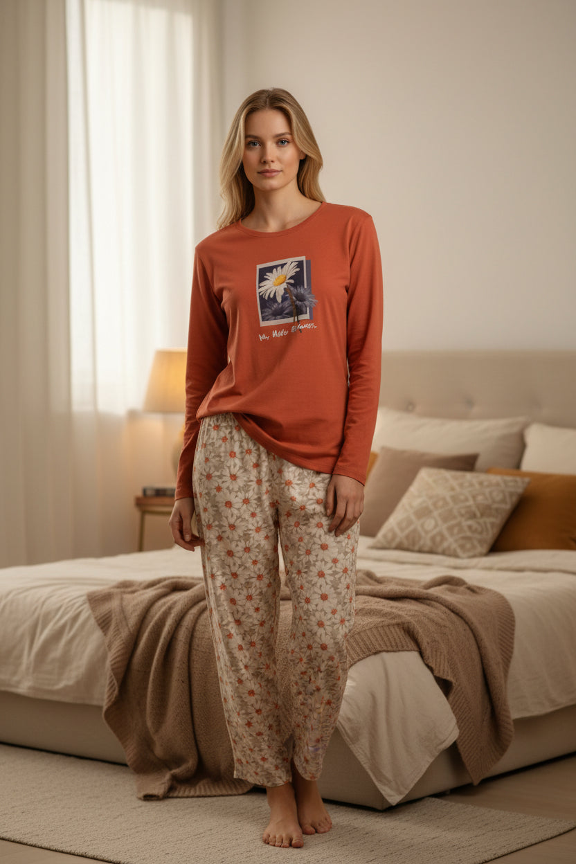 Pijama Margarita Estampado Gamuza Polycotton