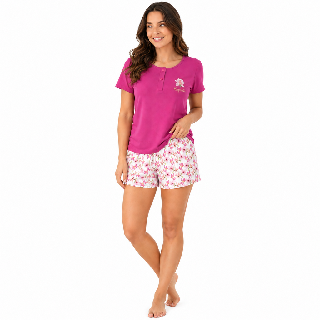 Pijama Clásico Magnolia Bordado