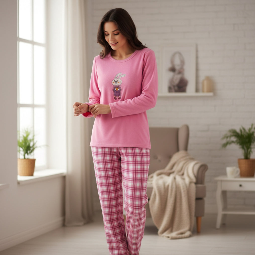 Pijama Conejo Bordado Micropolar