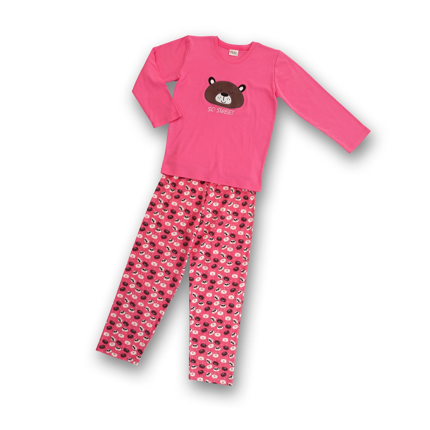 Pijama Niña Sweet Bordado Gamuza Polycotton