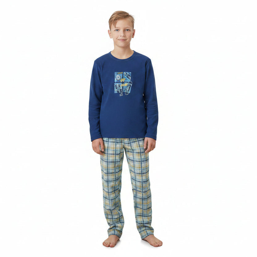 Pijama Niño Skate Estampado Gamuza Polycotton